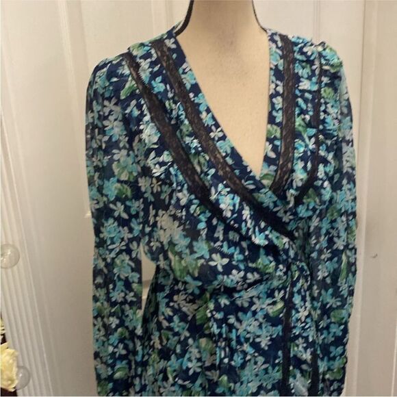 Zimmermann 100% viscose Floral Green Wrap Dress, L - Picture 6 of 16